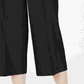 Calça de linho feminina Alfani, perna larga, preta, tamanho 4, pequena