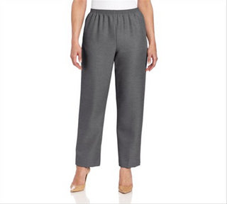 Calça reta feminina Alfred Dunner Classics, cinza, tamanho 18