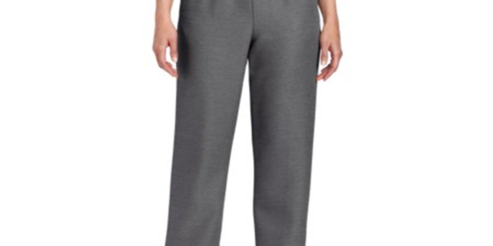 Calça reta feminina Alfred Dunner Classics, cinza, tamanho 18