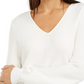 Suéter túnica de malha canelada feminino Alfani, tamanho pequeno, tamanho extragrande, branco
