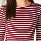 Charter Club Top Listrado Metálico Feminino Vermelho Tamanho Médio
