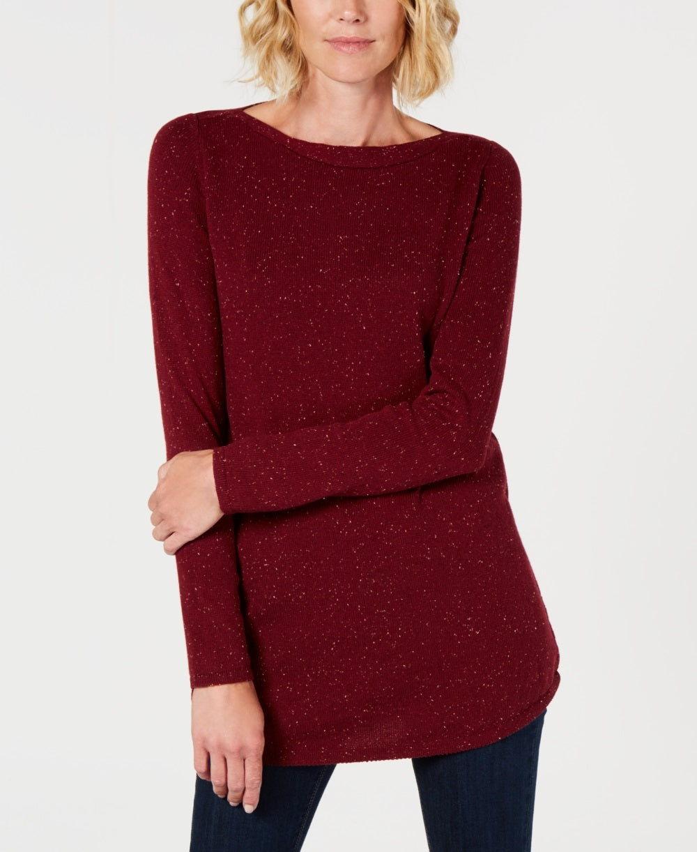 Karen Scott Suéter Túnica Curvo Feminino Vermelho Tamanho Pequeno