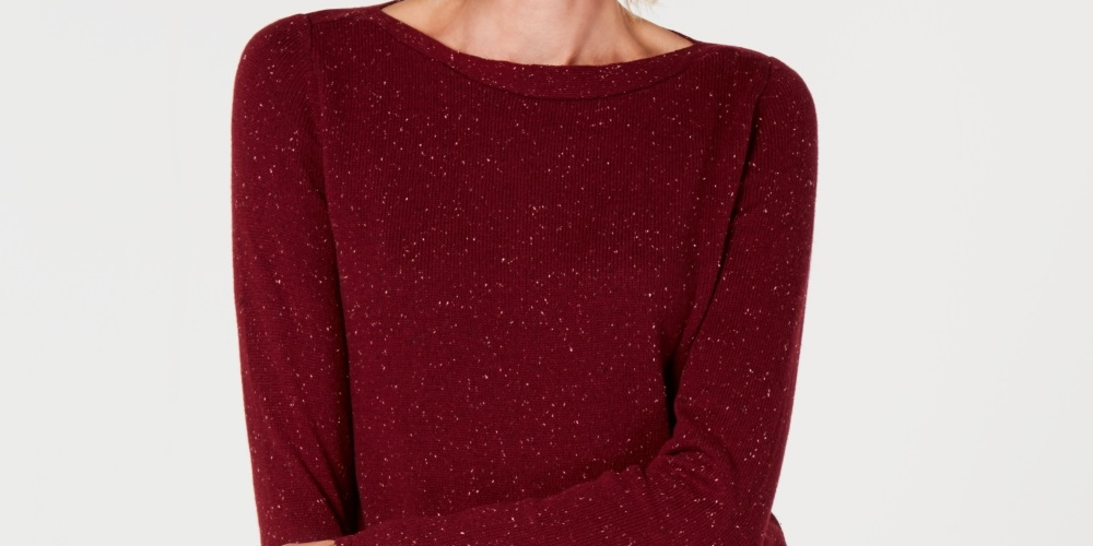 Karen Scott Suéter Túnica Curvo Feminino Vermelho Tamanho Pequeno