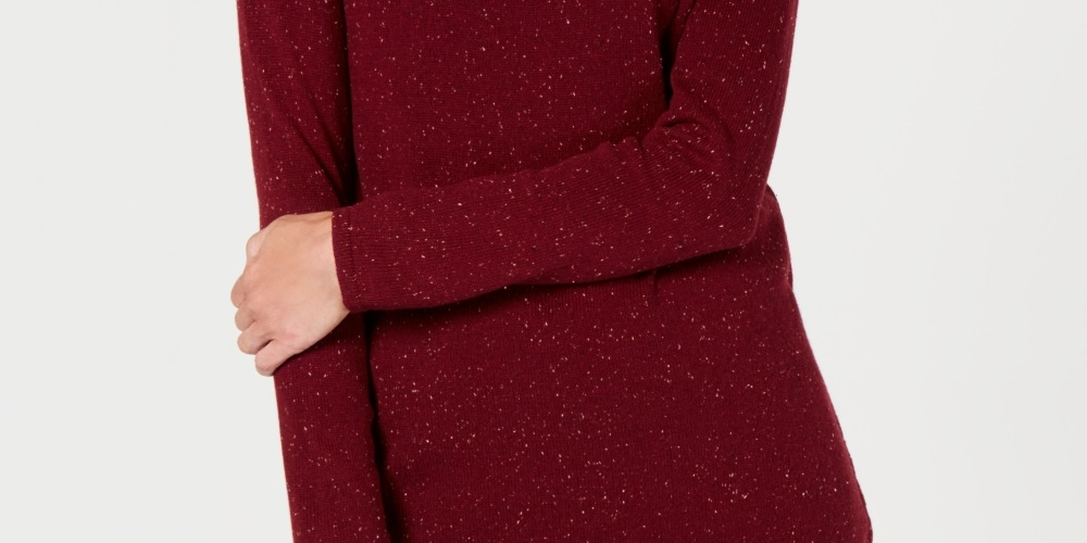 Karen Scott Suéter Túnica Curvo Feminino Vermelho Tamanho Pequeno