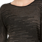 JM Collection Top de malha metálica feminino, preto, tamanho extragrande