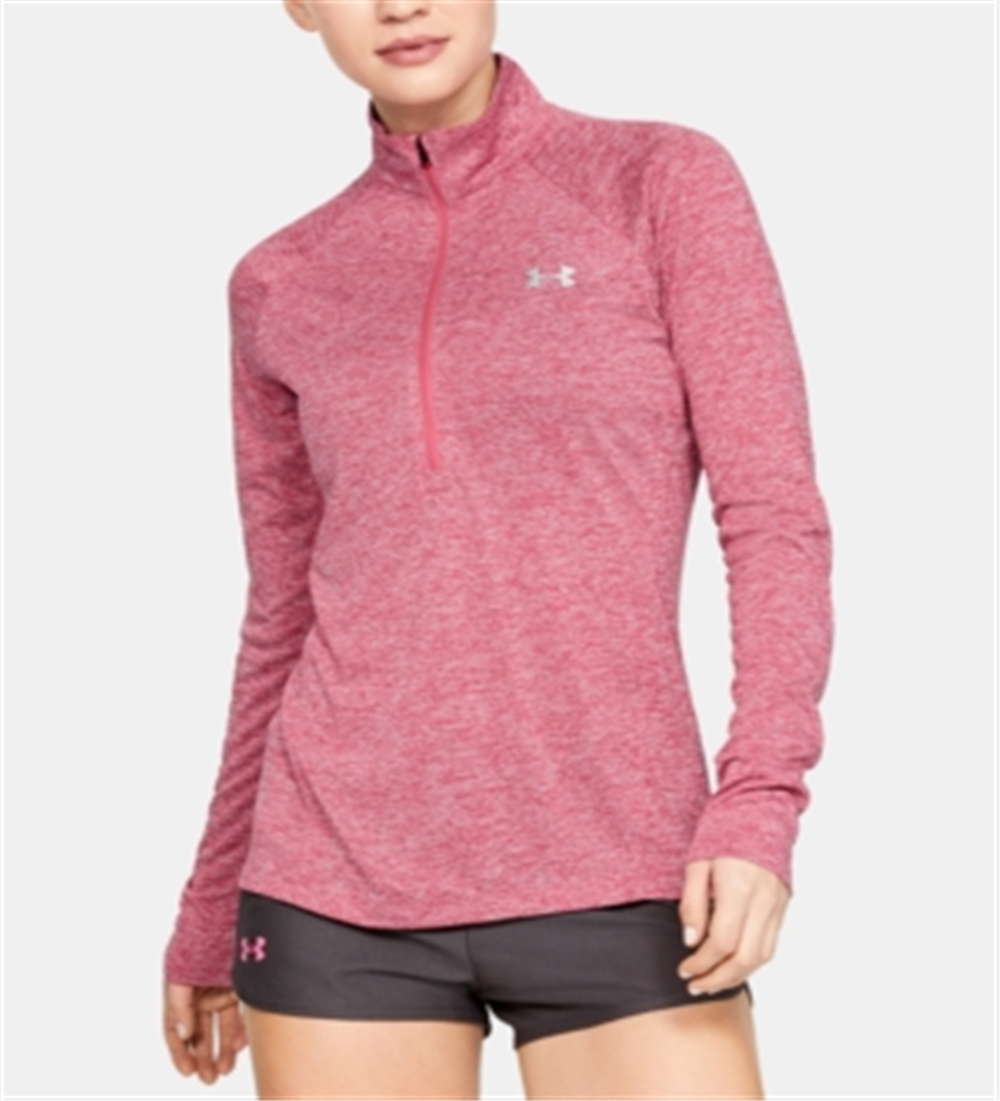 Camiseta Under Armour Ua Tech Half Zip Feminina Rosa Tamanho M