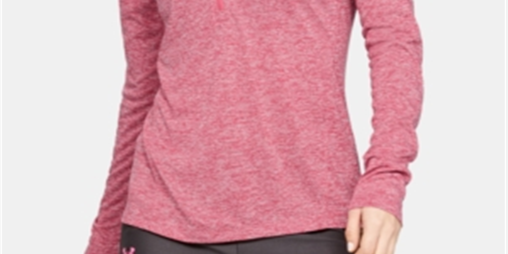 Camiseta Under Armour Ua Tech Half Zip Feminina Rosa Tamanho M