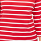 Camiseta feminina listrada com decote canoa Karen Scott, vermelha, tamanho pequeno, extragrande