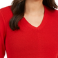 Suéter feminino com decote em V Charter Club, vermelho, tamanho XX-G