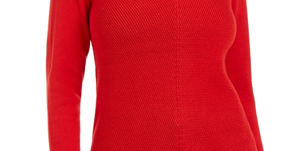 Suéter feminino com decote em V Charter Club, vermelho, tamanho XX-G