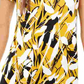 Camiseta feminina Alfani estampada com bainha redonda, amarela, tamanho PL