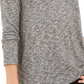 Blusa feminina de malha mesclada com decote em V, preta, tamanho pequeno