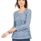 Suéter feminino com cílios mesclados Style &amp; Co, azul, tamanho PL