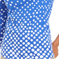 Camiseta feminina Charter Club de algodão Pima com estampa de botões e ombros, azul, tamanho PS