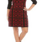 Vestido suéter feminino Nine West com estampa floral e jacquard duplo, preto, tamanho pequeno