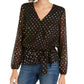 INC International Concepts Feminino Petite Rainbow Shine Dot-Print Rainbow Preto Tamanho Pequeno