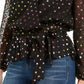 INC International Concepts Feminino Petite Rainbow Shine Dot-Print Rainbow Preto Tamanho Pequeno