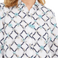 Camisa feminina Charter Club estampada em mistura de linho com botões na frente, branca, tamanho extrapequeno