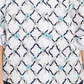 Camisa feminina Charter Club estampada em mistura de linho com botões na frente, branca, tamanho extrapequeno