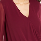 Blusa feminina Thalia Sodi com mangas transparentes e detalhes embelezados, roxa, tamanho médio