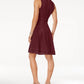 Vestido feminino Charter Club Petite Lace Fit &amp; Flare, tamanho vinho, pequeno, extragrande