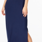 Vestido longo feminino estilo &amp; co, decote redondo, azul, tamanho pequeno pequeno