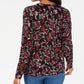 Karen Scott Cardigan Feminino com Estampa Floral e Botões, Médio, Vermelho, Tamanho Extra Pequeno