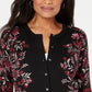 Karen Scott Cardigan Feminino com Estampa Floral e Botões, Médio, Vermelho, Tamanho Extra Pequeno