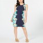 Vestido feminino com estampa floral Charter Club azul tamanho pequeno pequeno