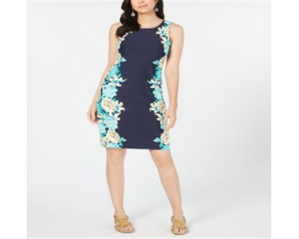 Vestido feminino com estampa floral Charter Club azul tamanho pequeno pequeno