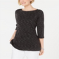 Karen Scott Blusa Feminina Gola Canoa Space Dyed Preta Tamanho P