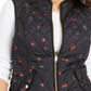 Colete feminino acolchoado com zíper e estampa floral Charter Club, preto, floral, tamanho pequeno G