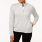 Karen Scott Cardigan Feminino com Zíper Frontal - Branco Tamanho Grande