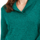 Karen Scott Suéter Feminino de Algodão Marmorizado com Gola Xale Verde Tamanho XXG