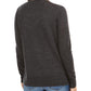 Cardigan feminino de lã merino com decote em V, cinza, tamanho médio