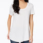 Camiseta feminina de manga curta e gola redonda Maison Jules, branca, tamanho XX-G