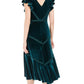 Vestido de veludo com mangas curtas Taylor Women's, verde, tamanho 10
