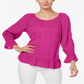 Blusa de crepe camponesa feminina INC International Concepts, tamanho magenta - Petite XL