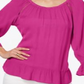 Blusa de crepe camponesa feminina INC International Concepts, tamanho magenta - Petite XL