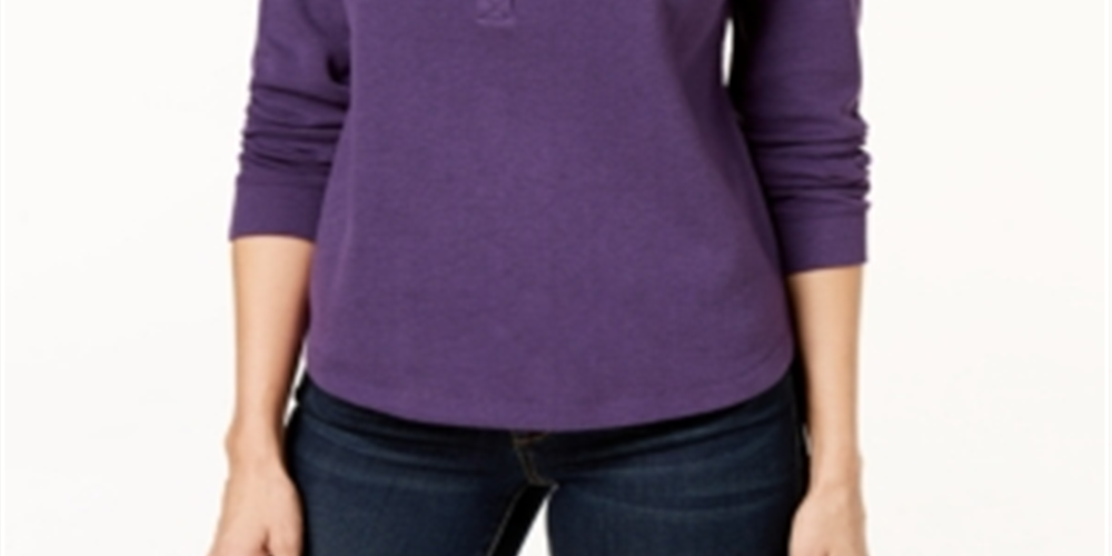 Karen Scott Blusa Feminina Gola Alta com Botões na Frente Tamanho Casca de Ovo Pequeno Pequeno