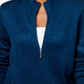 Karen Scott Cardigan Feminino com Zíper Frontal Azul Tamanho Grande