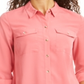 Camisa feminina Charter Club lisa com botões, rosa, tamanho pequeno GG