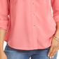 Camisa feminina Charter Club lisa com botões, rosa, tamanho pequeno GG
