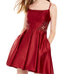 Vestido de coquetel curto com alças finas e decote quadrado Blondie Nites, roxo, tamanho 11