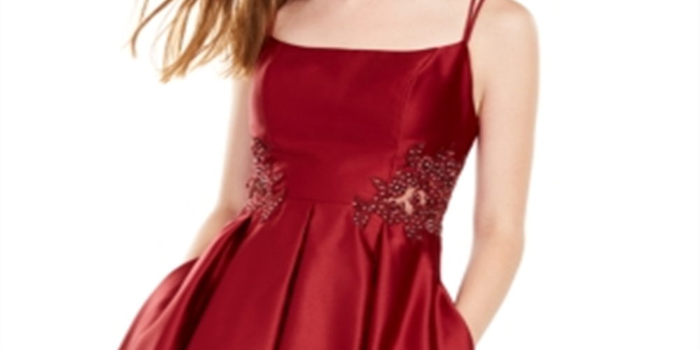 Vestido de coquetel curto com alças finas e decote quadrado Blondie Nites, roxo, tamanho 11