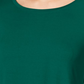 Camiseta feminina JM Collection com manga 3/4 e decote redondo, verde, tamanho médio