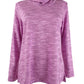Karen Scott Sport Feminino Space Dyed Cowlneck Top Rosa Tamanho P