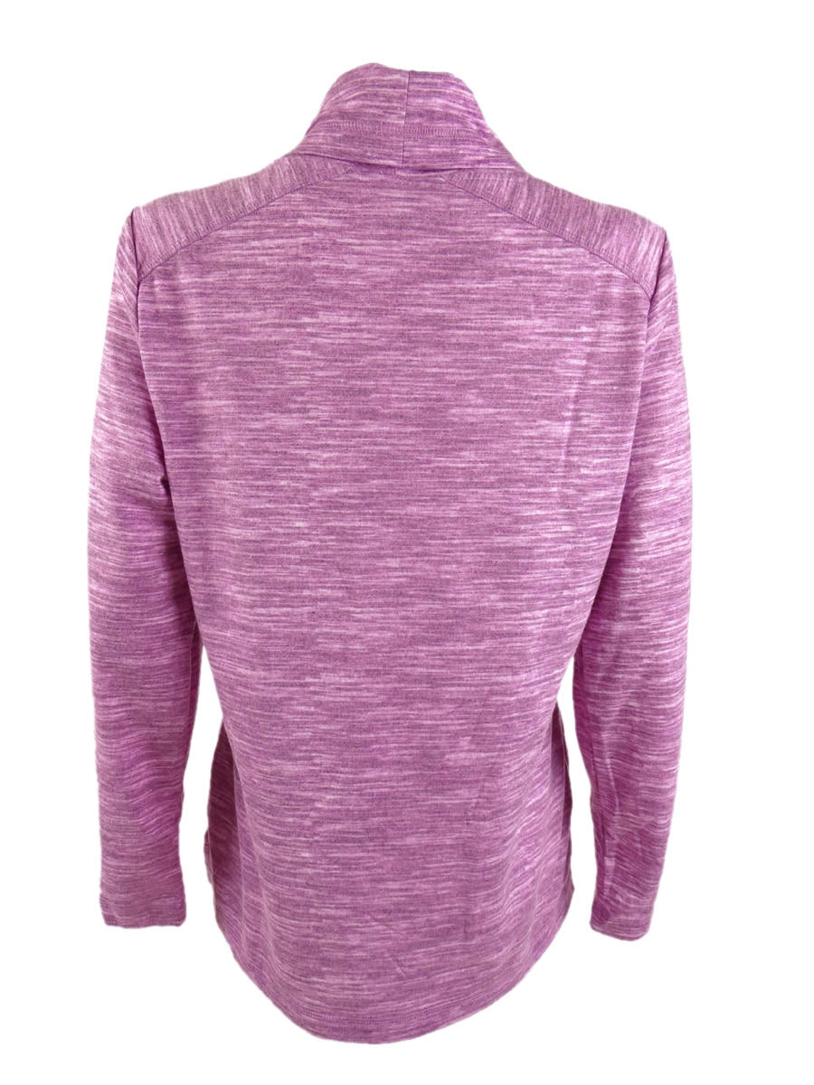 Karen Scott Sport Feminino Space Dyed Cowlneck Top Rosa Tamanho P