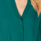 Blusa feminina com botões e frente torcida da INC International Concepts, verde, tamanho pequeno G