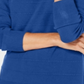 Karen Scott Suéter feminino texturizado com manga 3/4 e gola redonda, tamanho pequeno, azul
